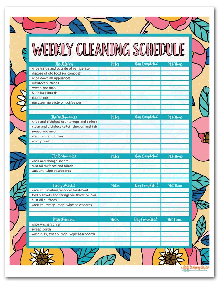 House Cleaning Schedule Template Simple House Cleaning Schedule Template