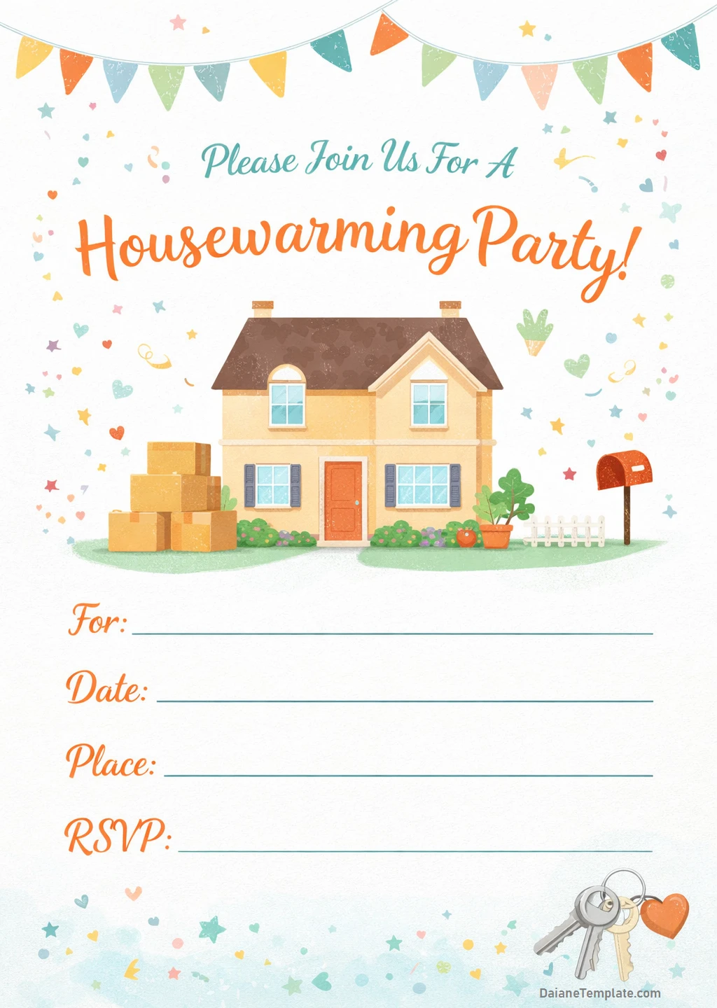Printable Housewarming Party Invitation Template Word PDF