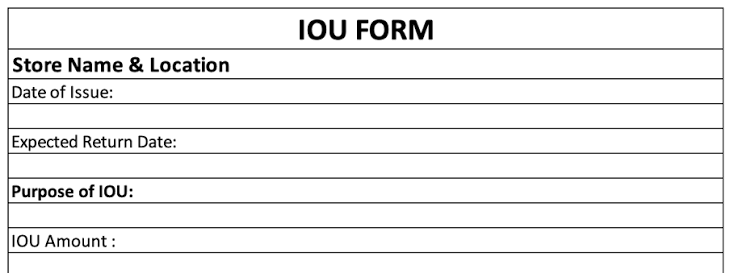 IOU Template Sample IOU Template Sample