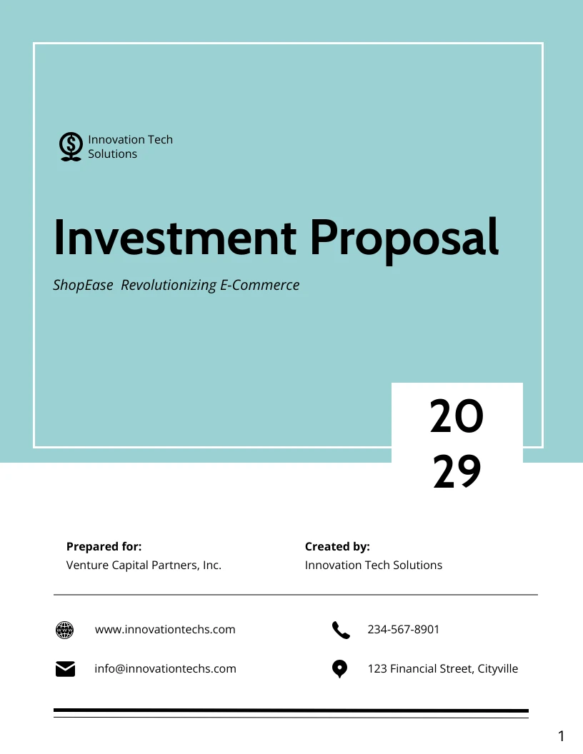 Investment Proposal Template Example Investment Proposal Template Example