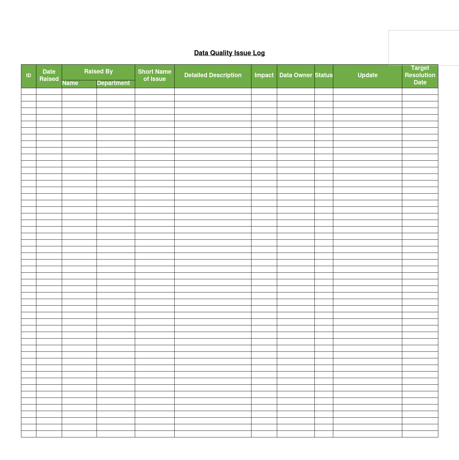 Issue Log Template Example Issue Log Template Example