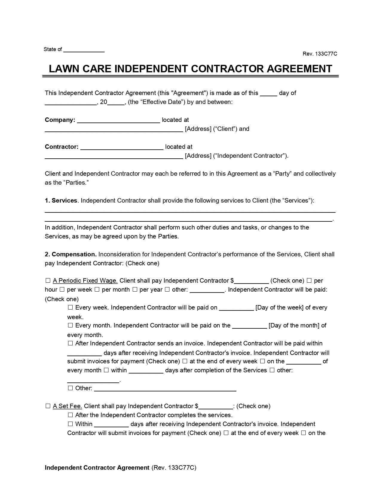 Lawn Care Service Agreement Template Example Lawn Care Service Agreement Template Example