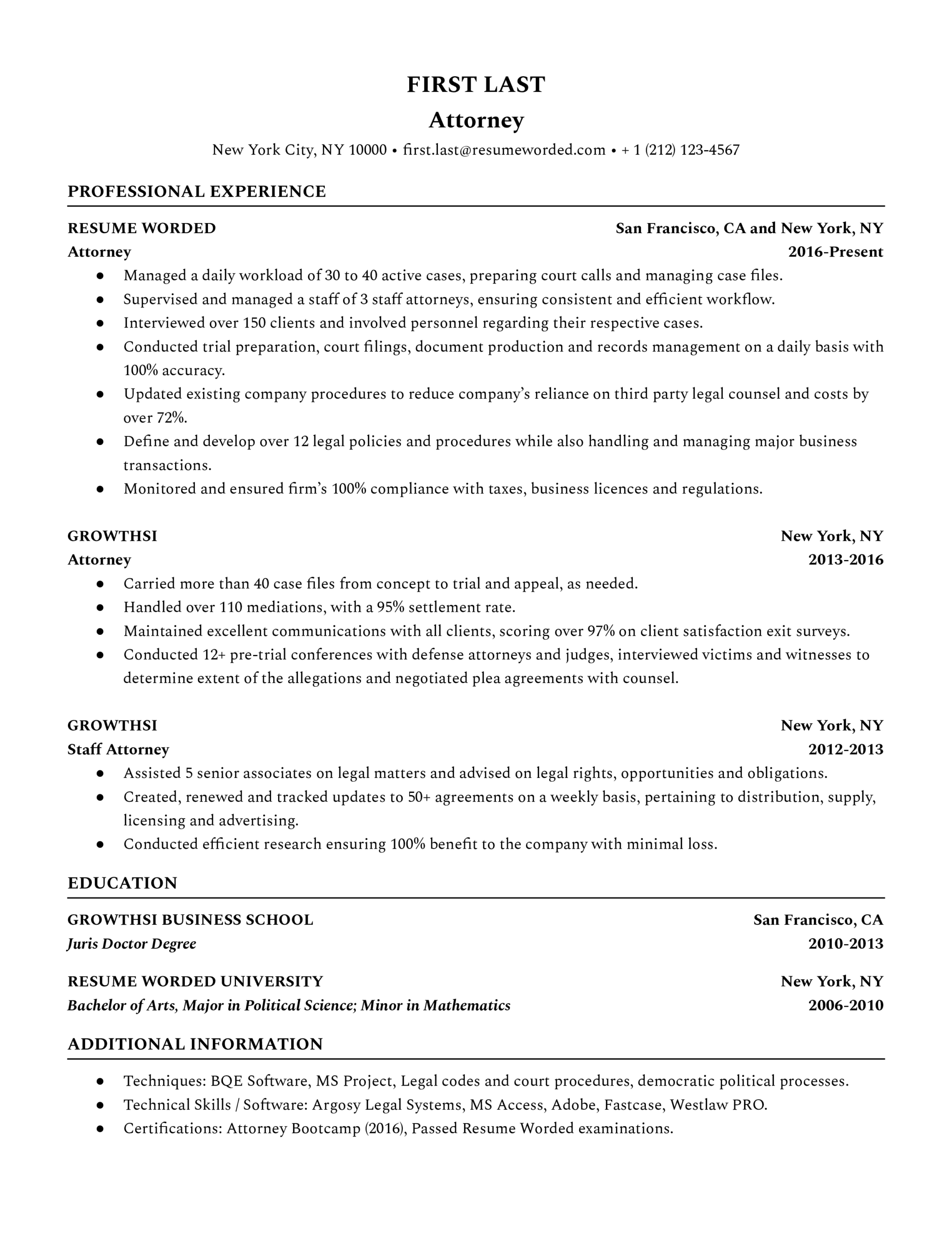 Lawyer Resume Template Example Lawyer Resume Template Example