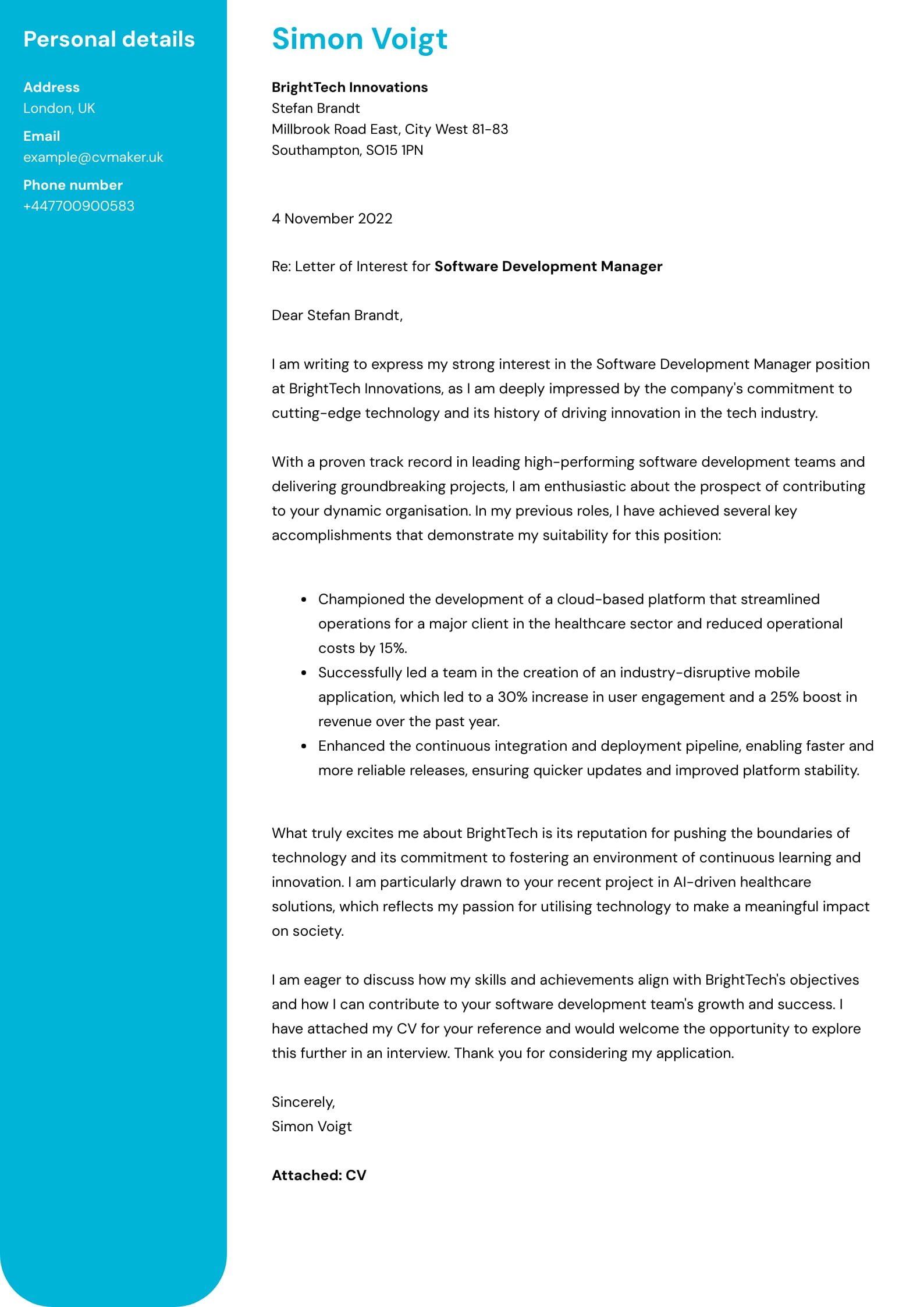 Letter of Interest for a Job Template Example Letter of Interest for a Job Template Example