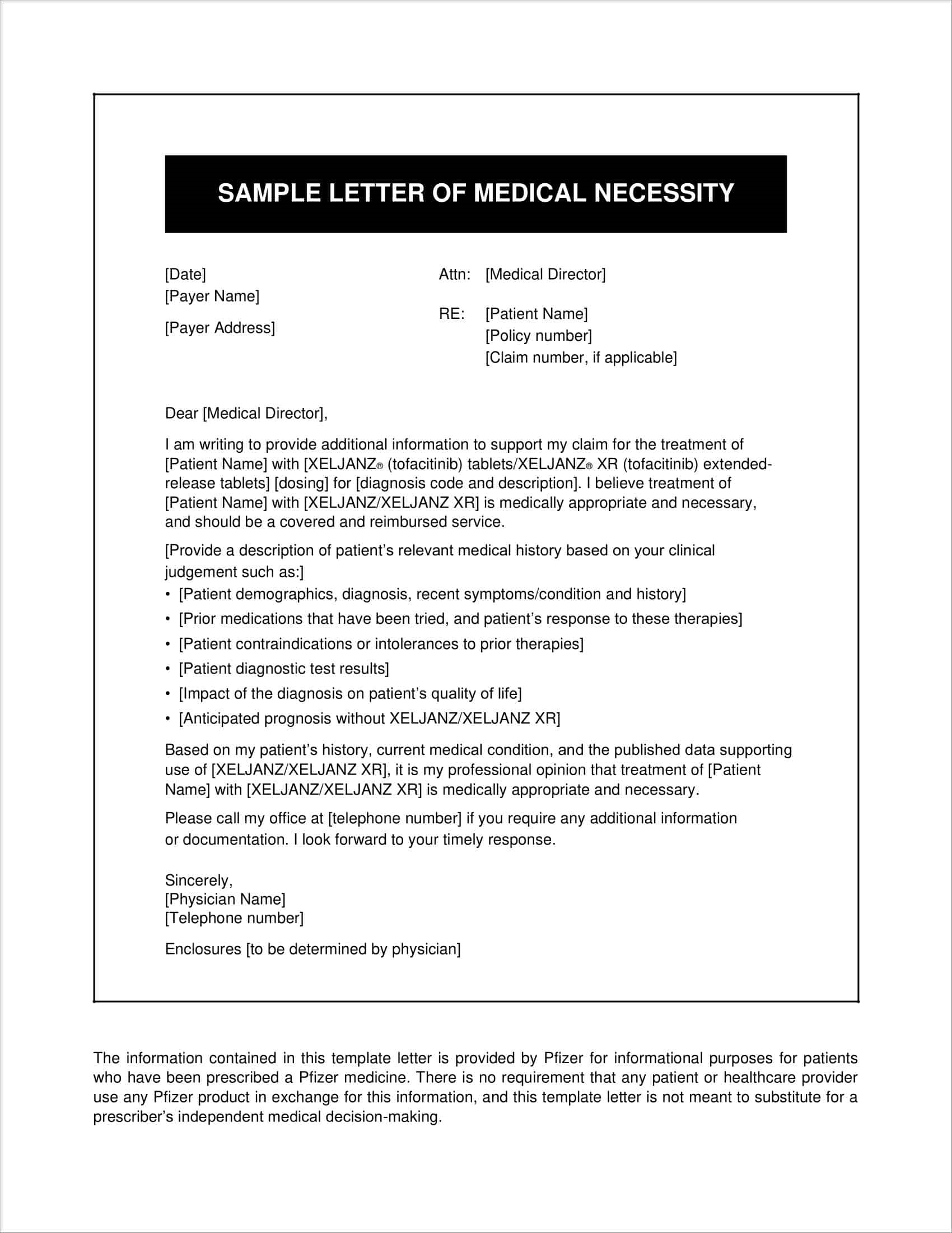 Letter of Medical Necessity Template