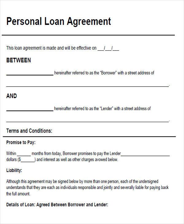 Loan Contract Agreement Template Example Loan Contract Agreement Template Example