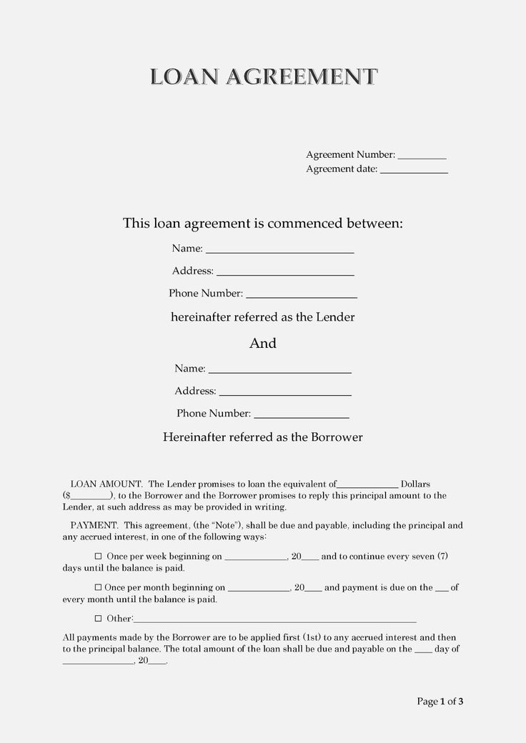 Loan Contract Agreement Template Sample Loan Contract Agreement Template Sample