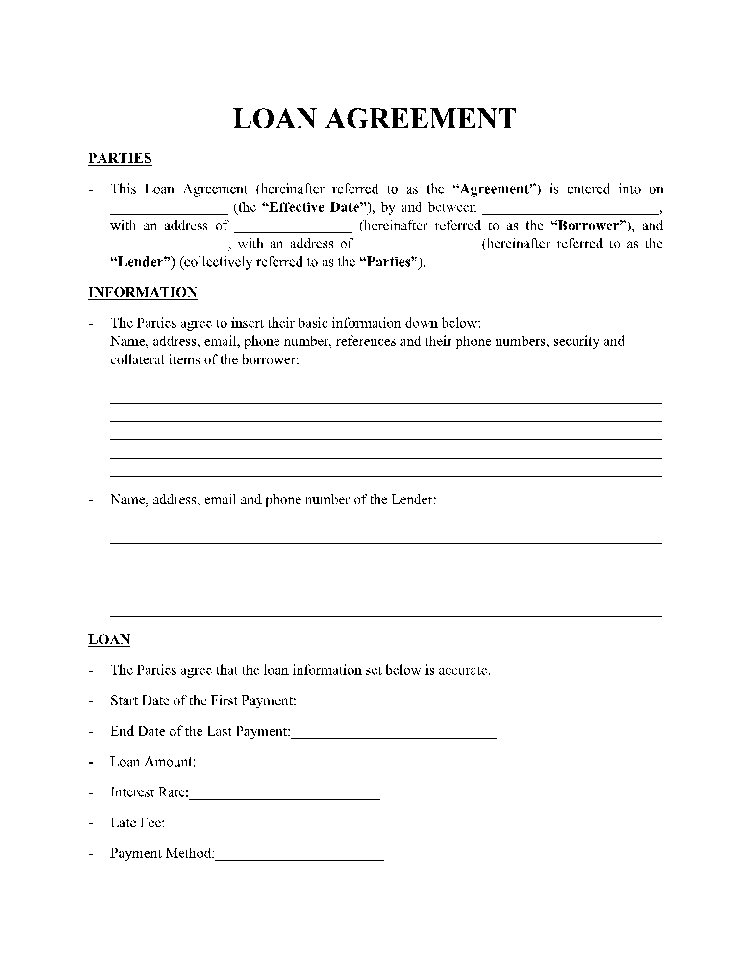 Loan Contract Between Friends Loan Contract Between Friends