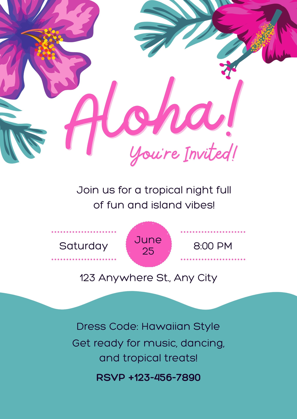 Luau Party Invitation Template Sample Luau Party Invitation Template Sample