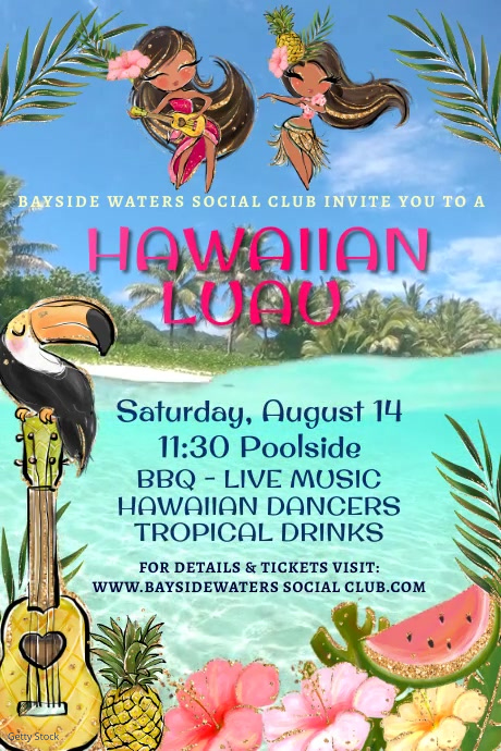 Luau Party Invitation Template Luau Party Invitation Template