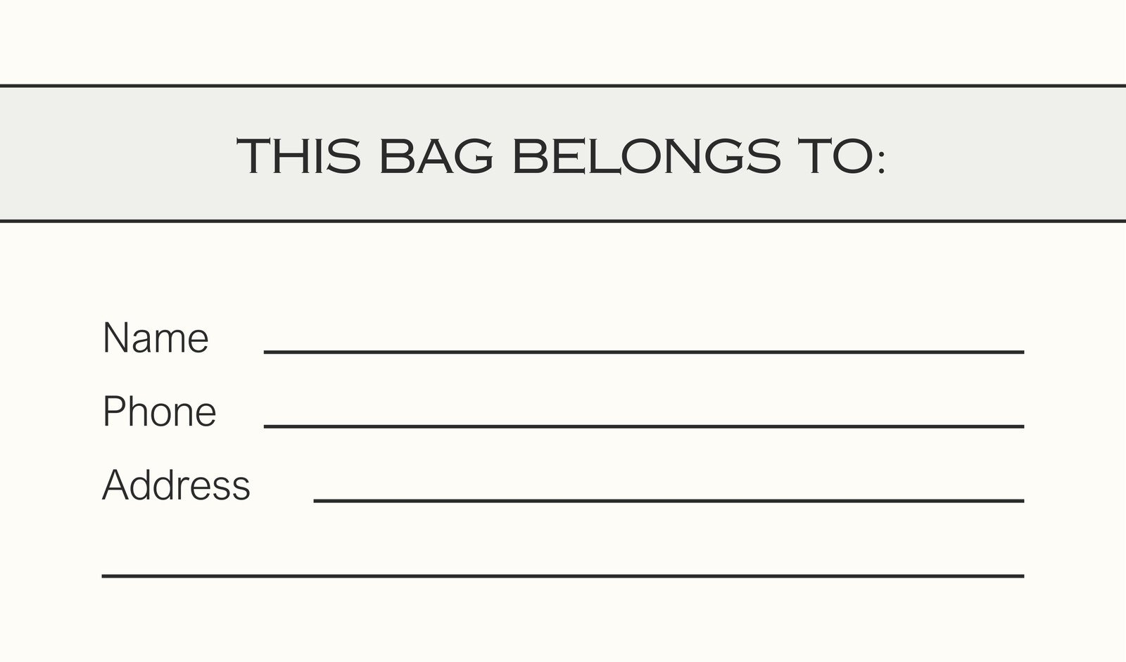 Luggage Tag Template Luggage Tag Template
