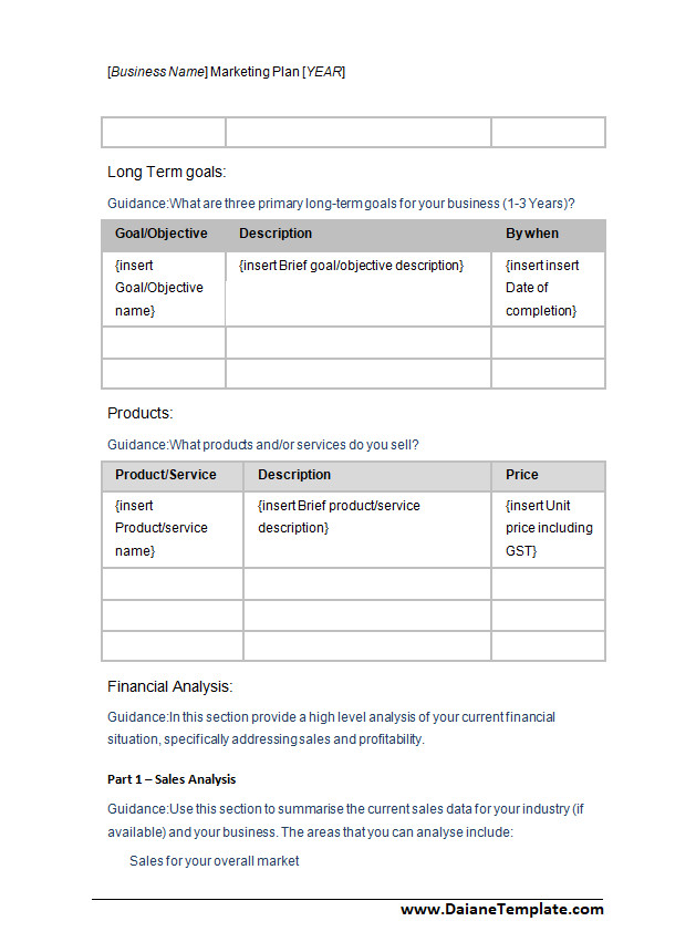 Marketing Plan Template Marketing Plan Template