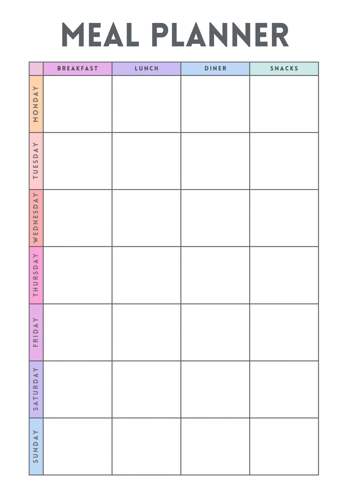 Meal Plan Template Example Meal Plan Template Example