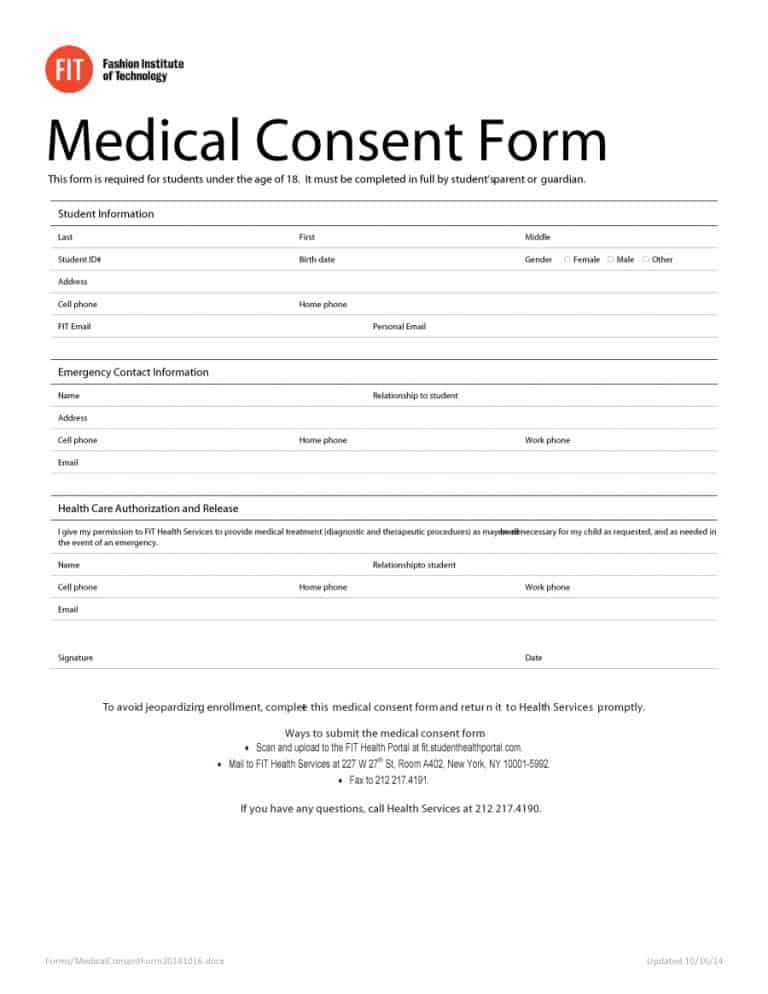 Medical Consent Form Medical Consent Form