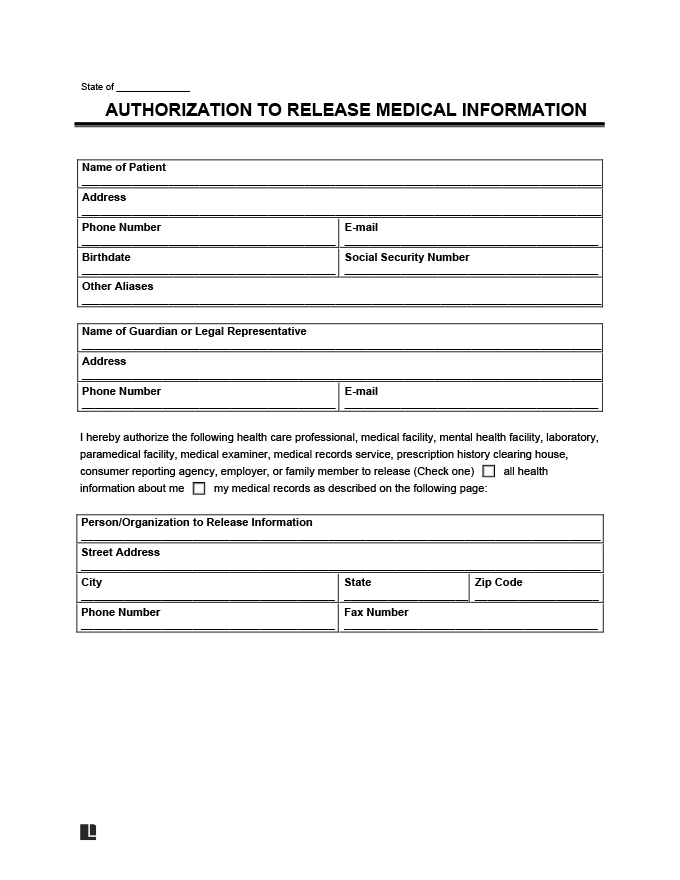Medical Records Release Form Example Medical Records Release Form Example