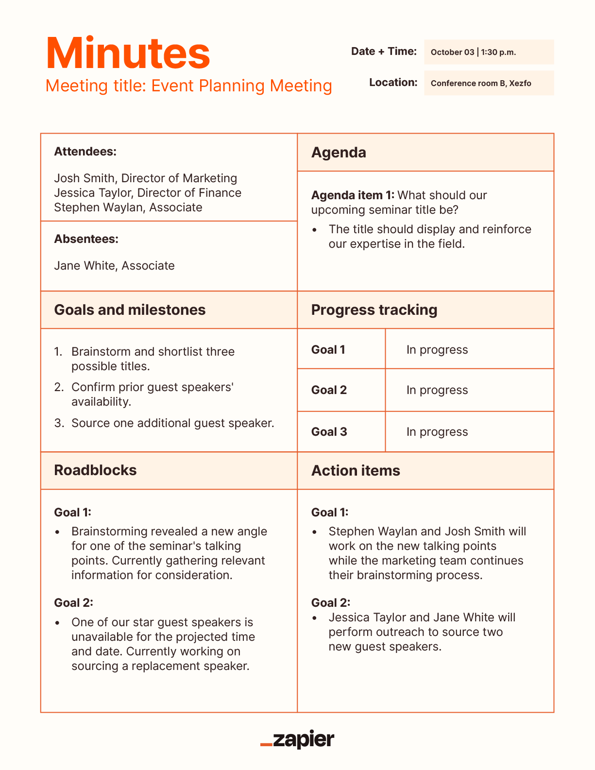 Meeting Minutes Template with Action Items Example Meeting Minutes Template with Action Items Example