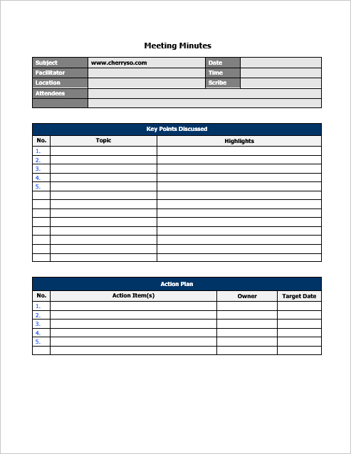 Meeting Minutes Template with Action Items Sample Meeting Minutes Template with Action Items Sample