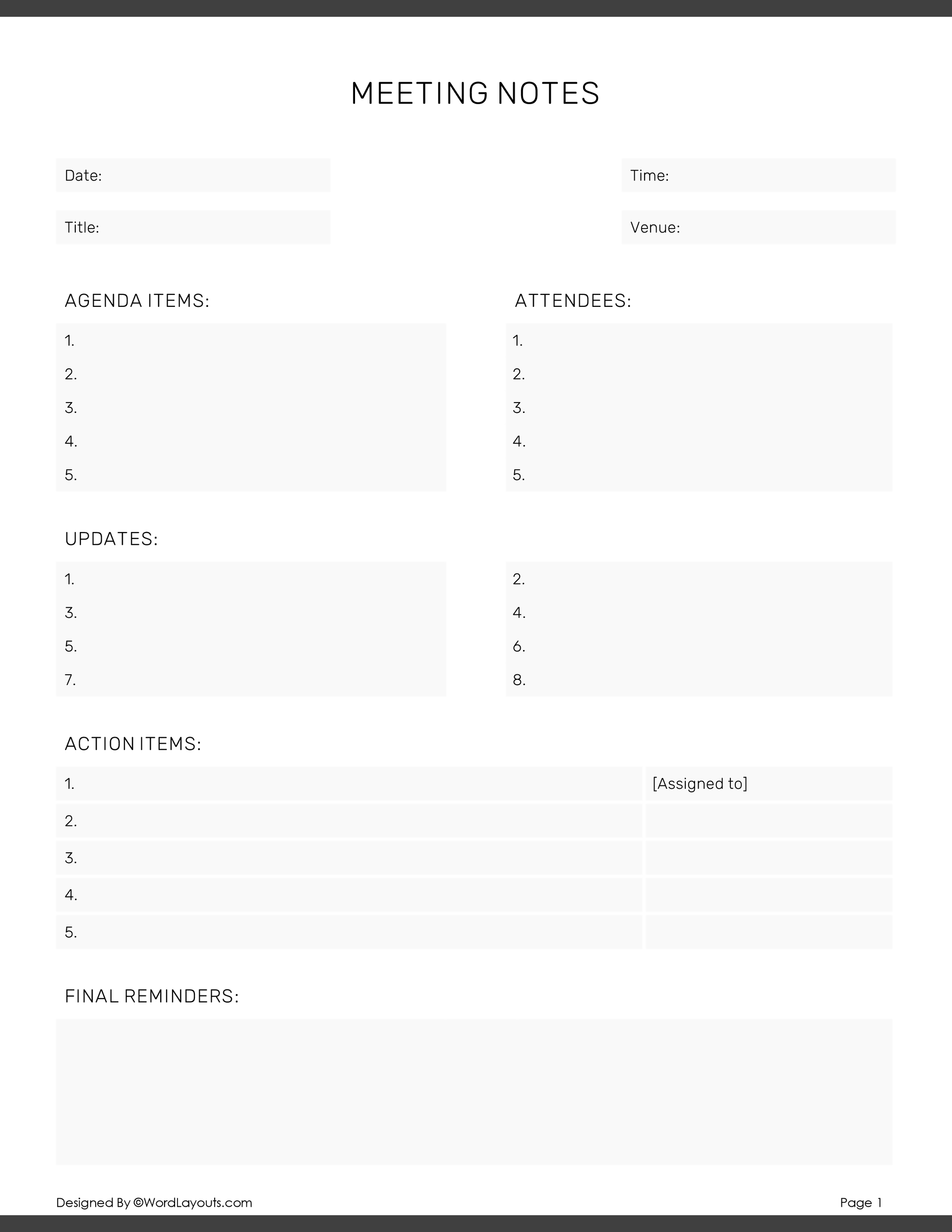 Meeting Notes Template Example Meeting Notes Template Example