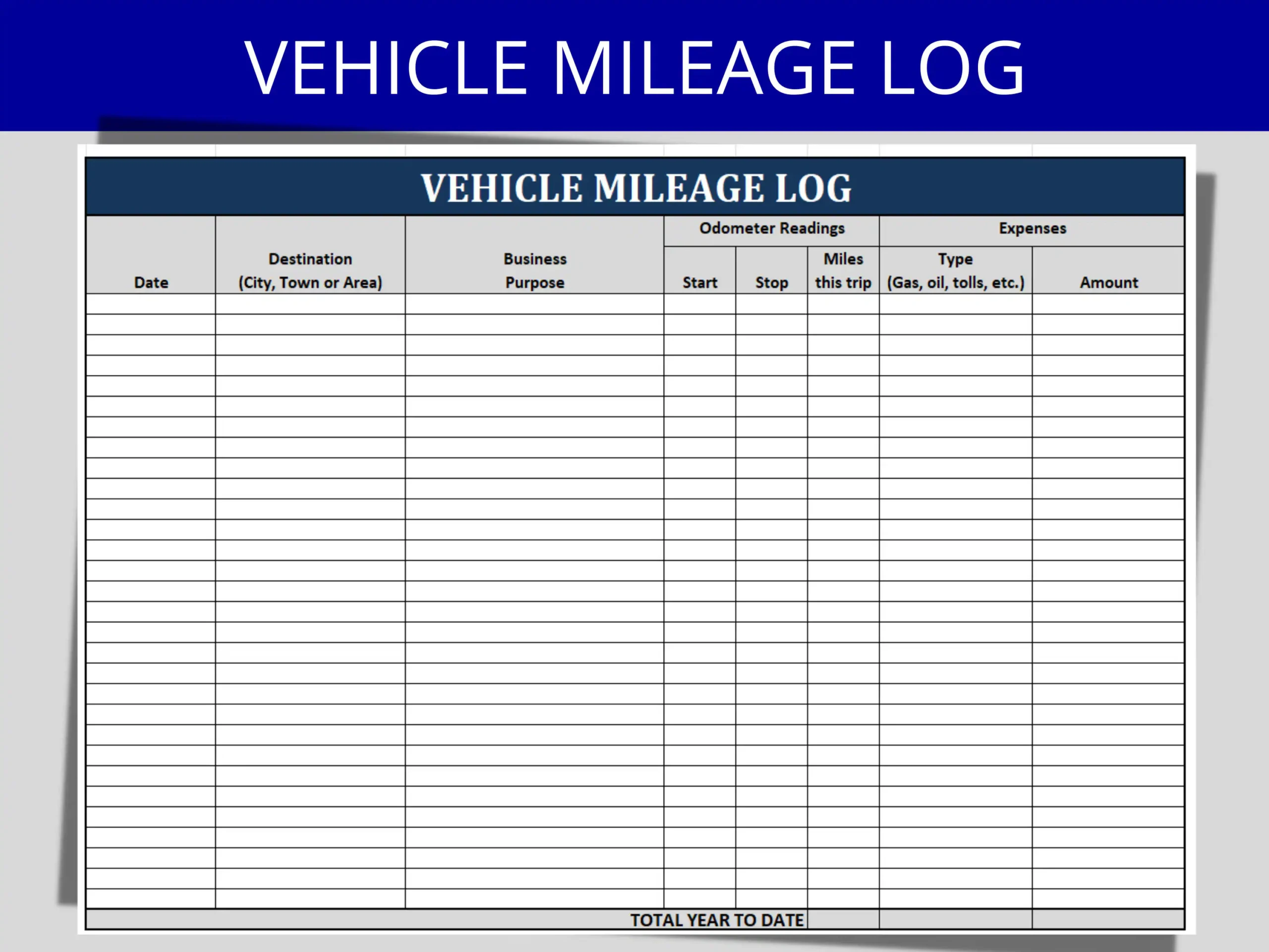 Mileage Log Template Example Mileage Log Template Example