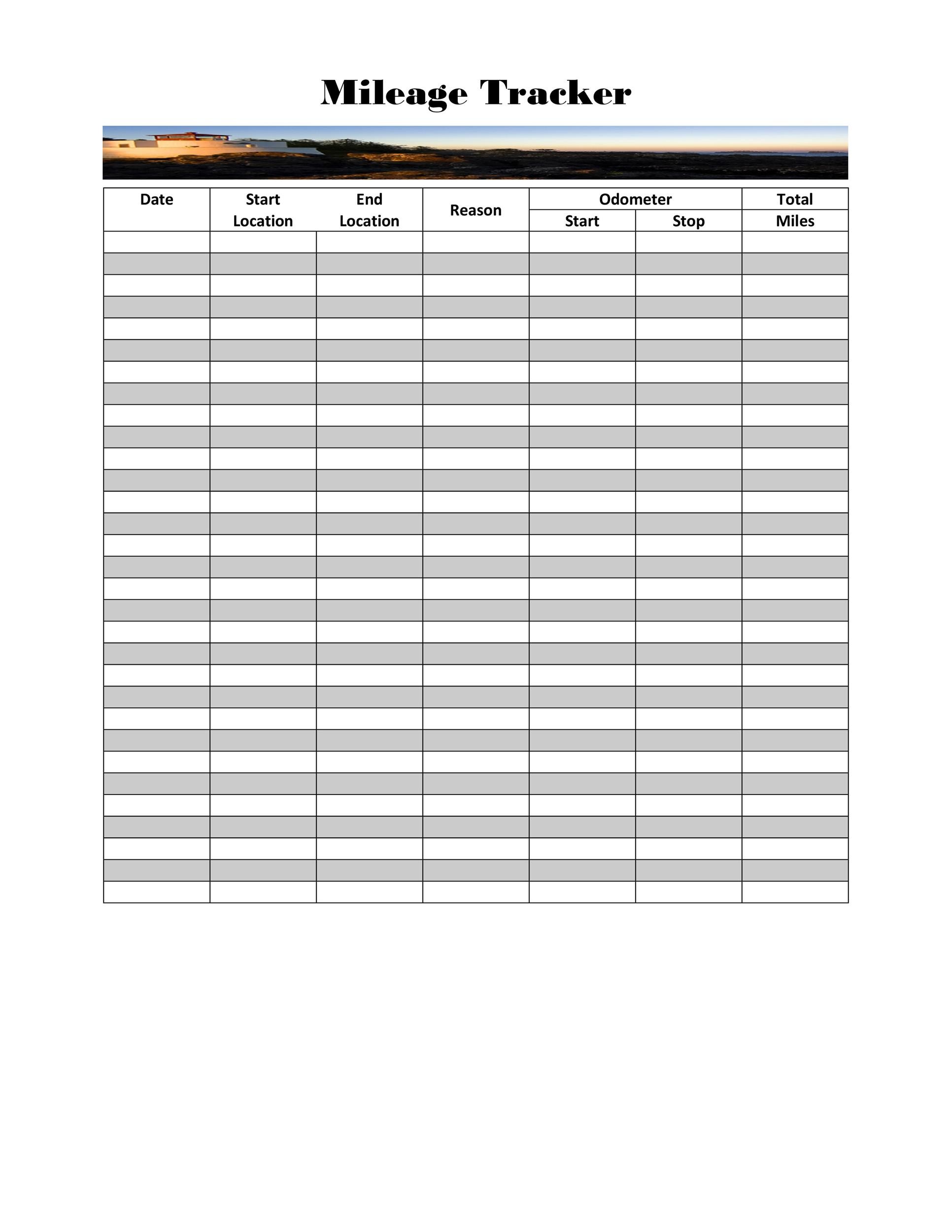 Mileage Log Template Mileage Log Template