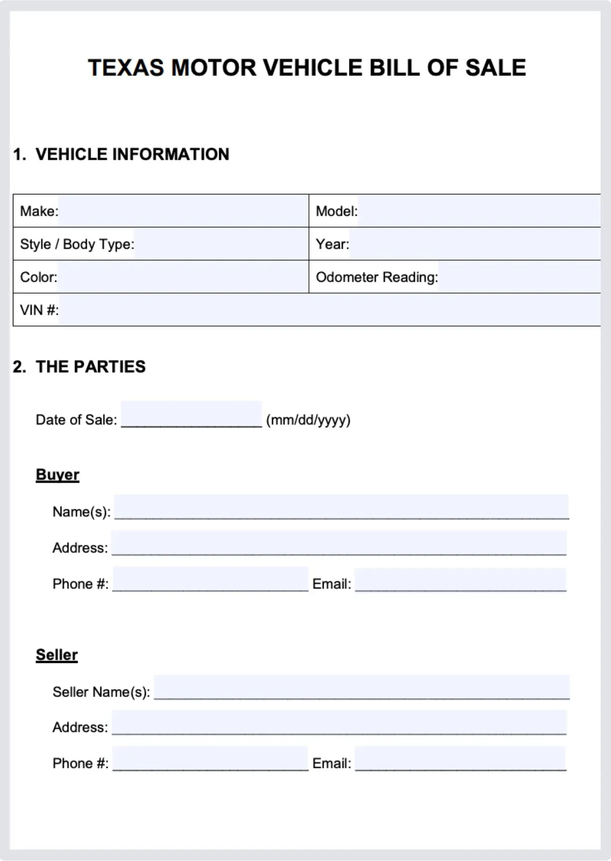 Motorcycle Bill of Sale Template Motorcycle Bill of Sale Template