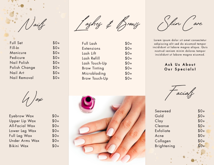 Nail Salon Price List Template Nail Salon Price List Template