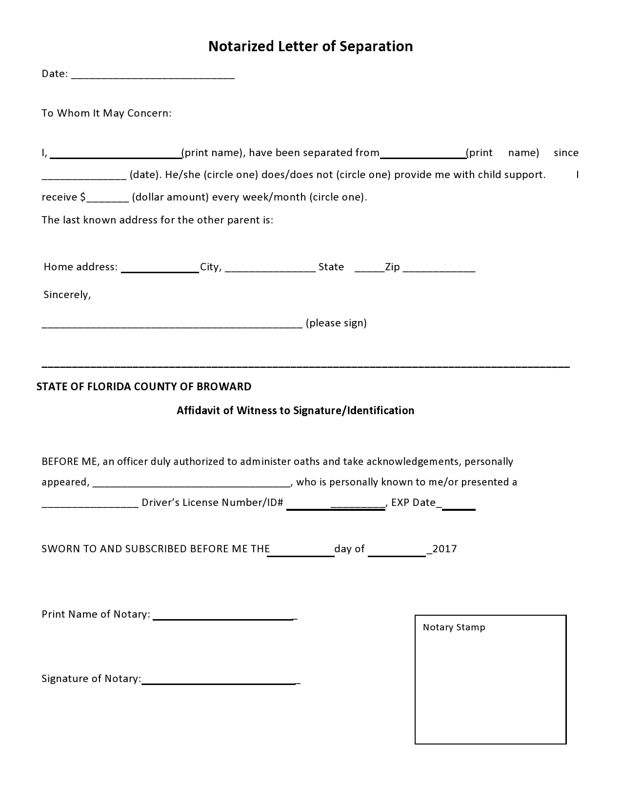 Notarized Letter Template Notarized Letter Template