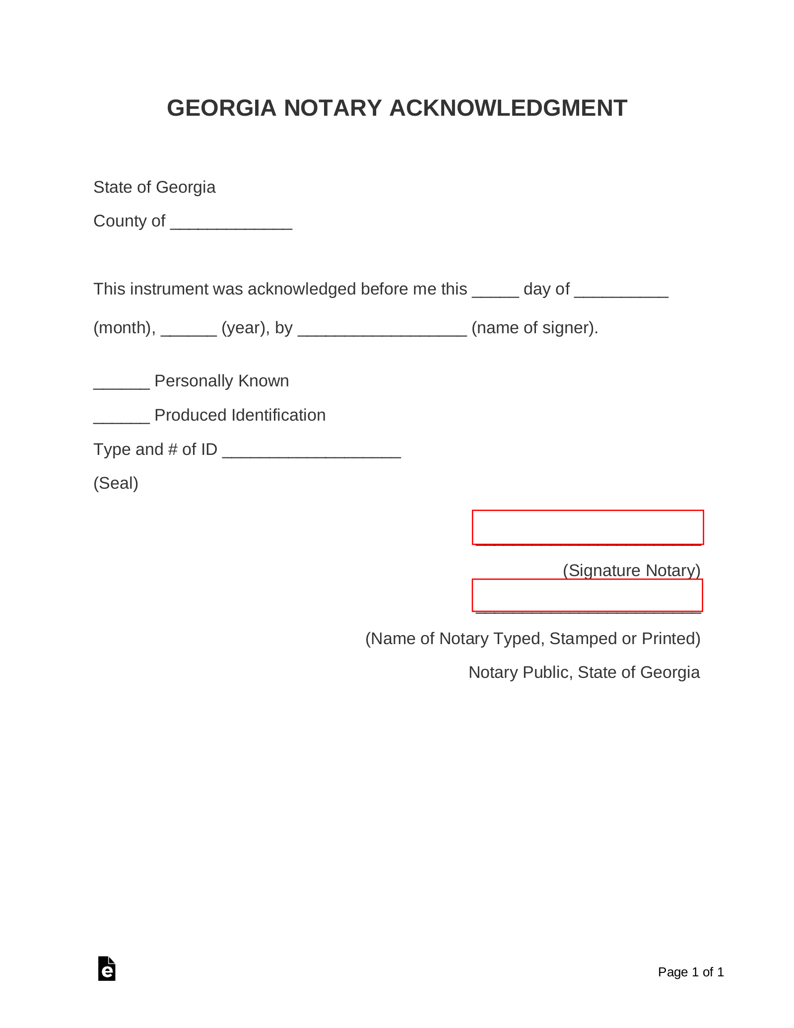 Notary Acknowledgement Form Sample Notary Acknowledgement Form Sample