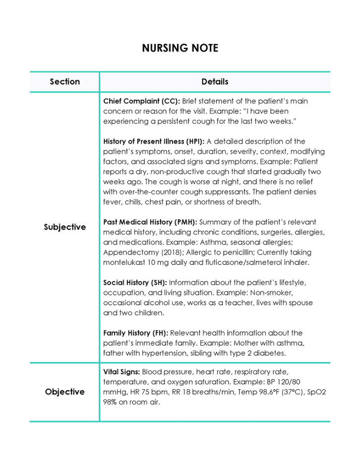 Nursing Notes Template Nursing Notes Template