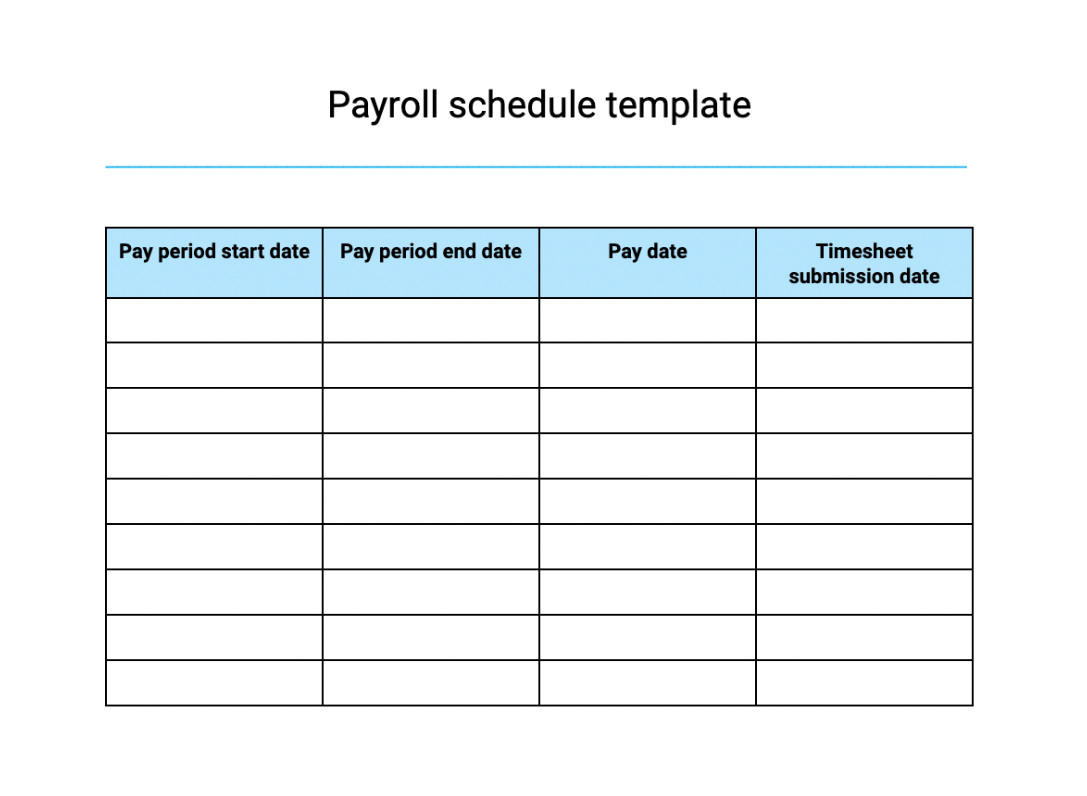 Payroll Schedule Template Sample Payroll Schedule Template Sample