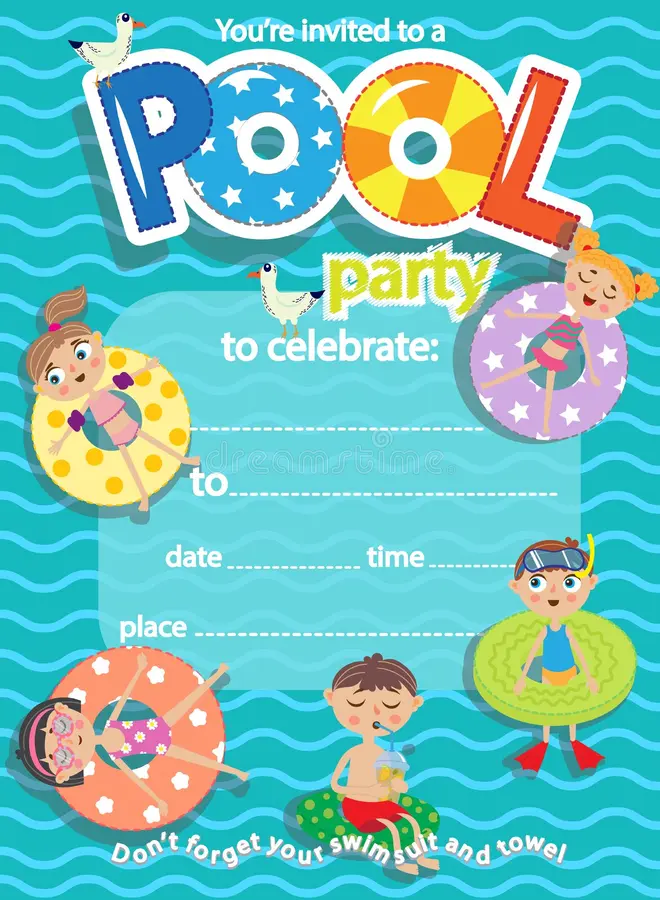 Pool Party Invitation Template Pool Party Invitation Template