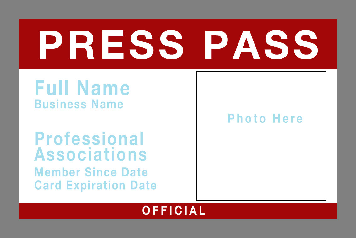 Press Pass Template Press Pass Template