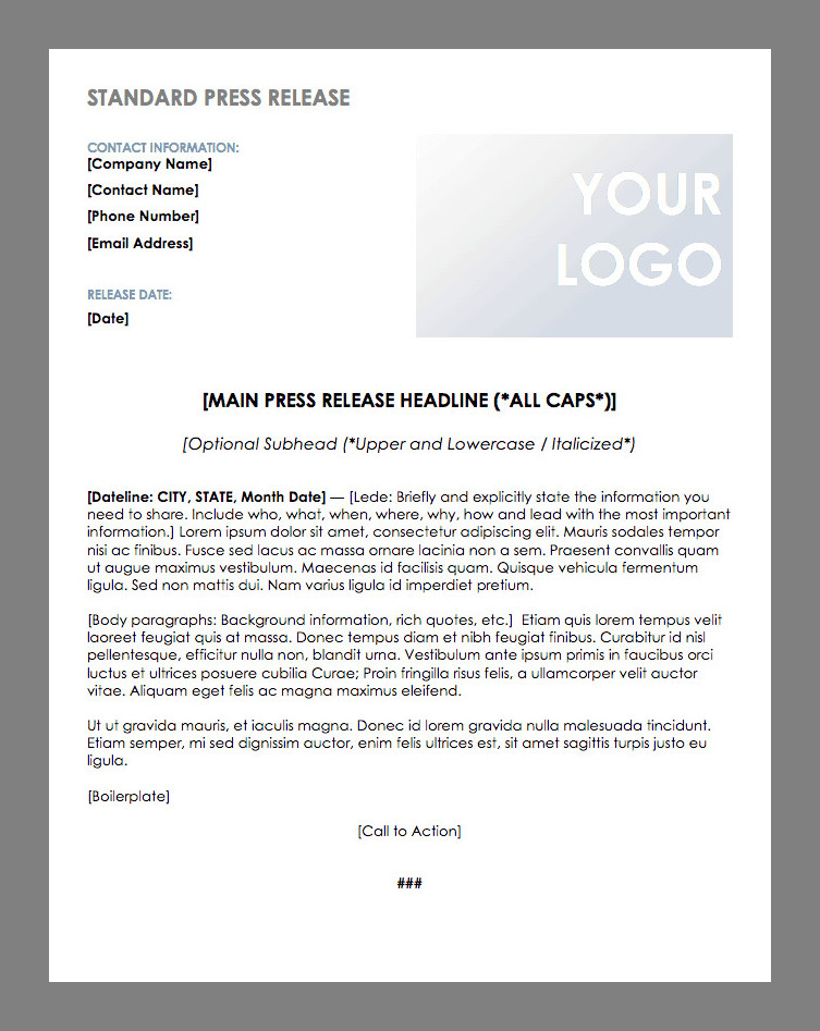 Press Release Template Sample Press Release Template Sample