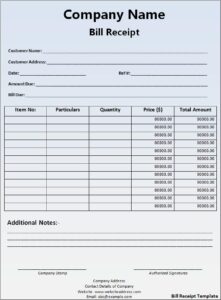 Free Printable Bill Receipt Template