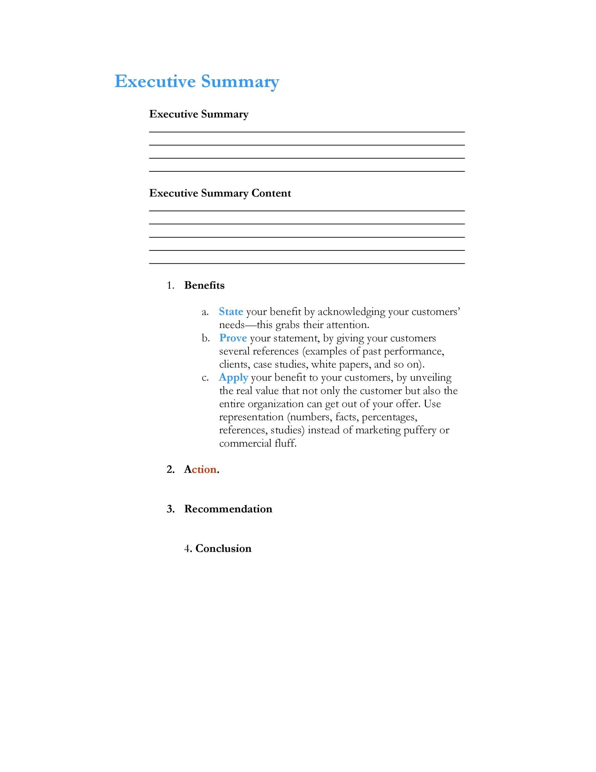Printable Executive Summary Template