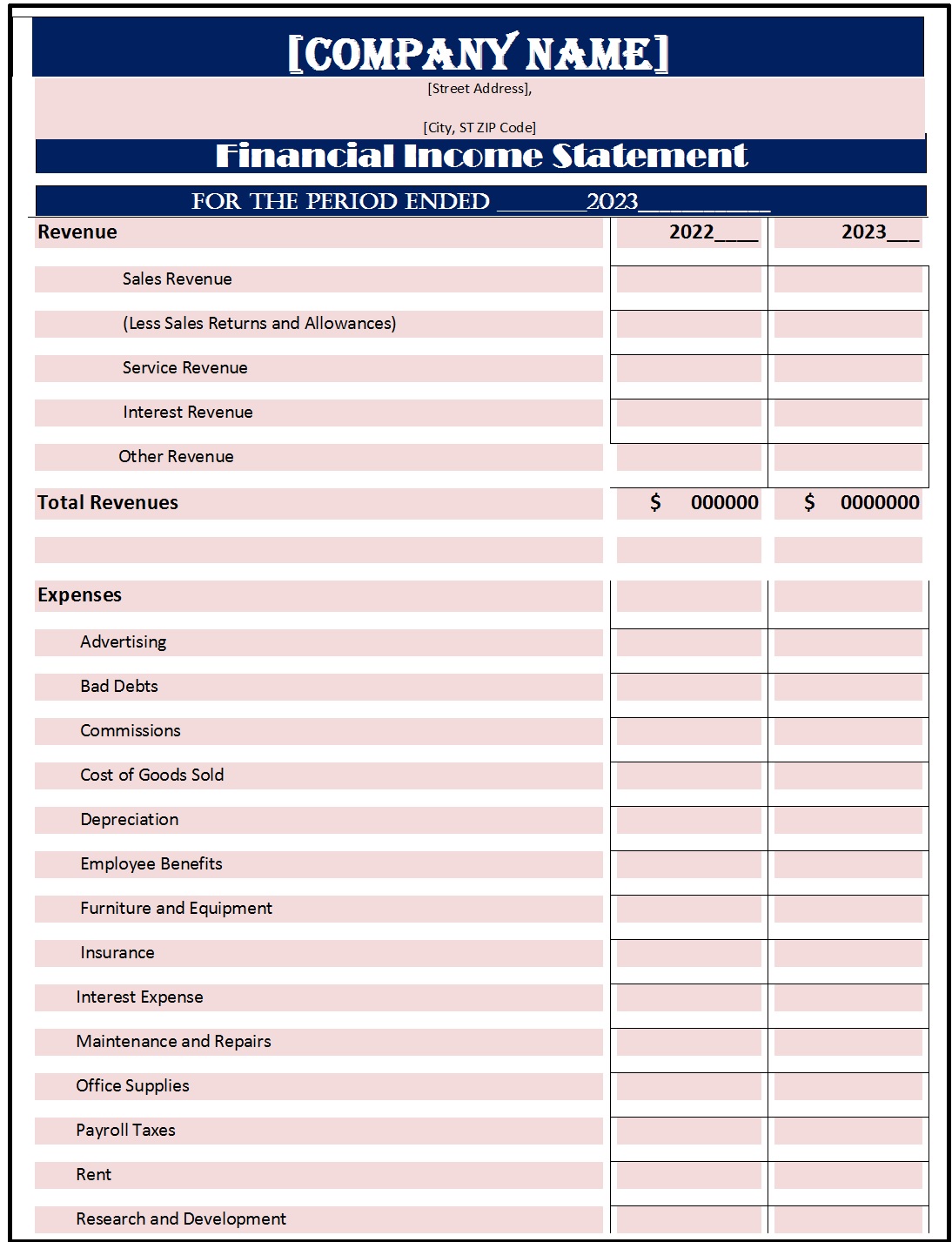 Printable Financial Report Template Printable Financial Report Template
