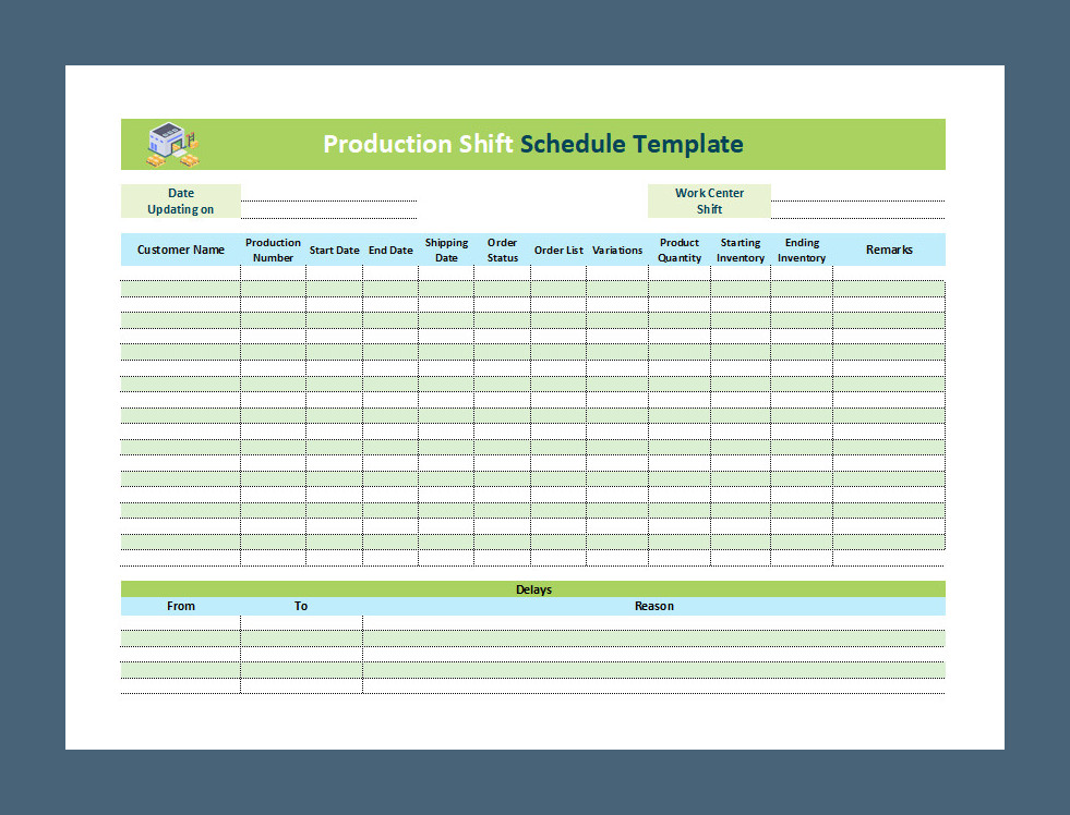 Production Shift Schedule Template Example Production Shift Schedule Template Example
