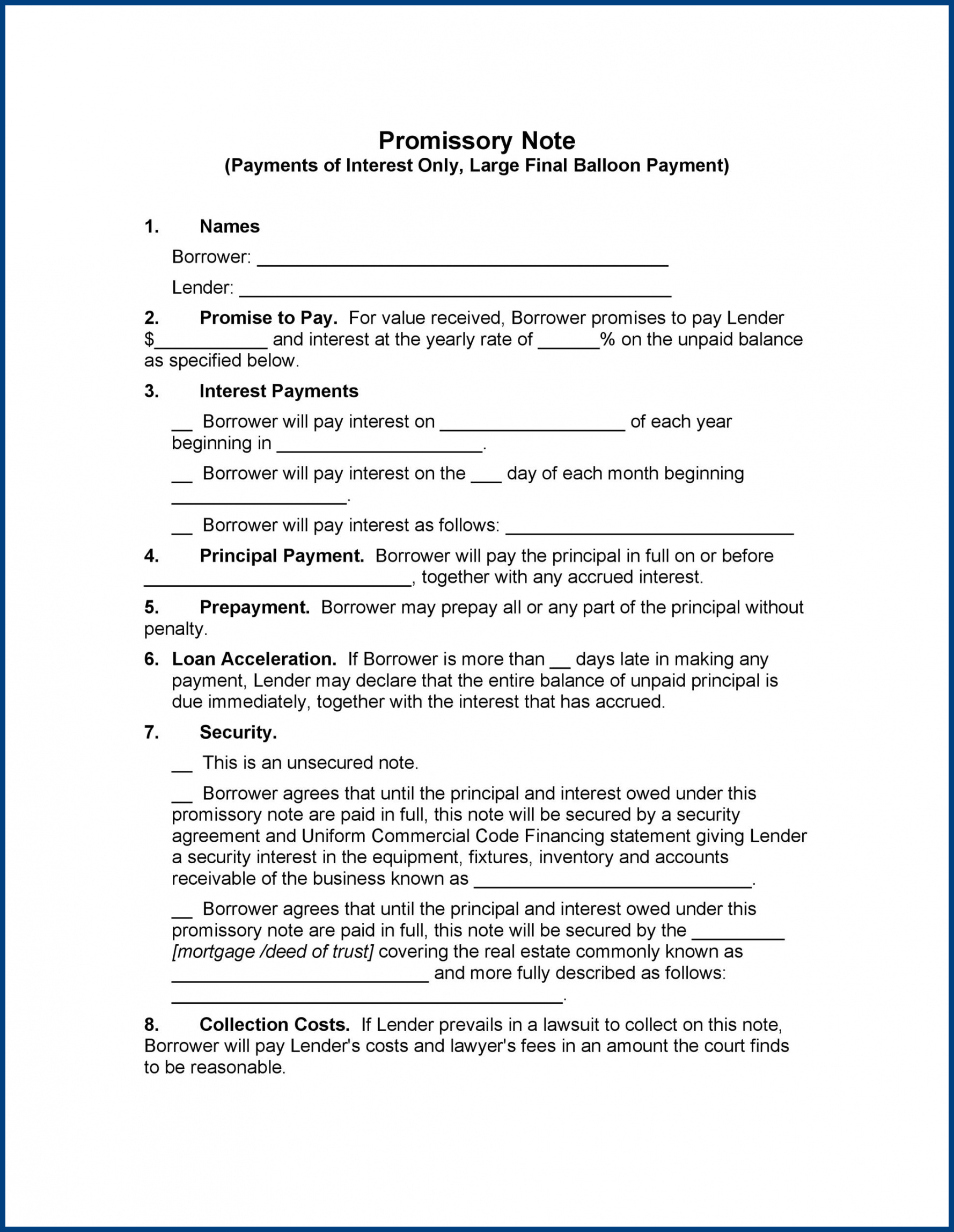 Promissory Agreement Template Sample Promissory Agreement Template Sample