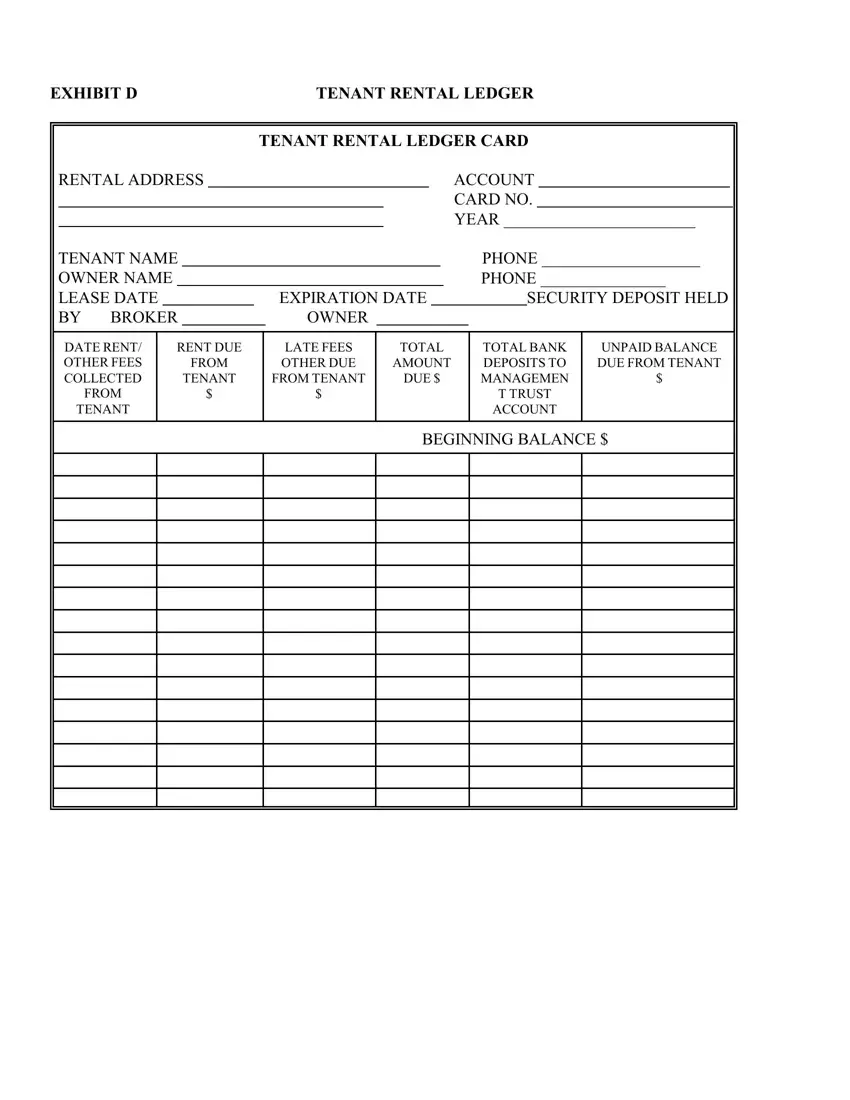 Rental Ledger Template Rental Ledger Template