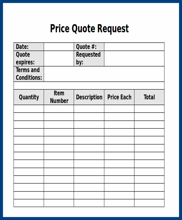 Request for Quote Template Request for Quote Template