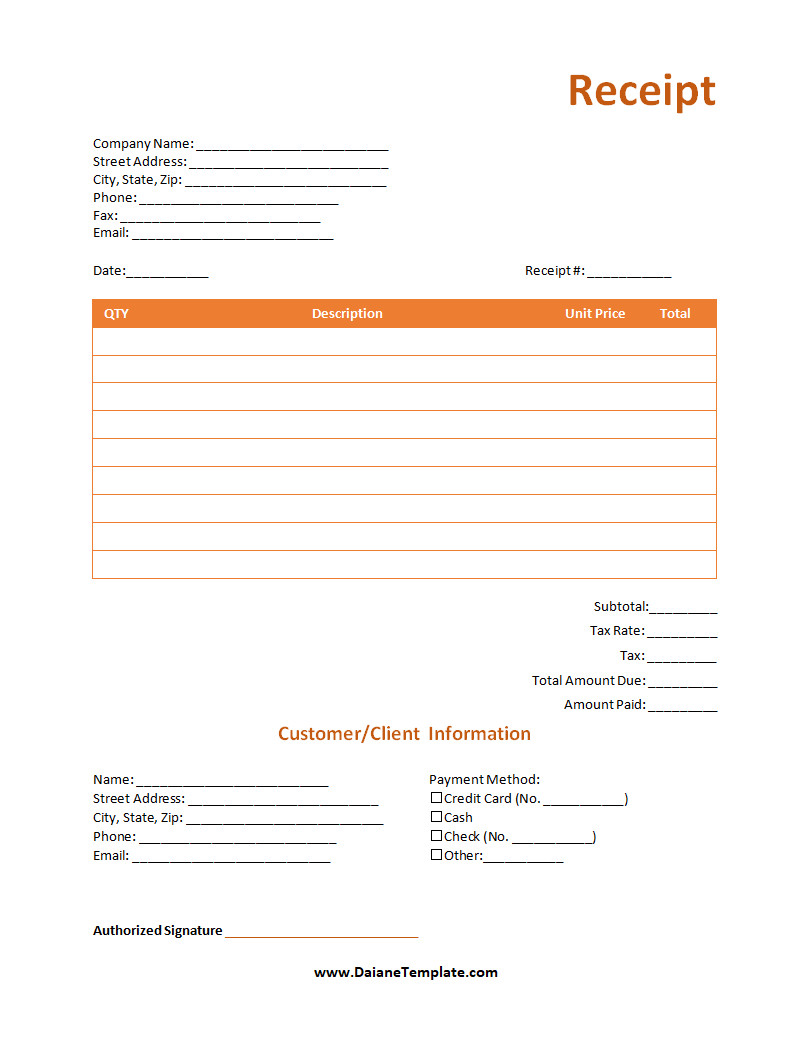 Sales Receipt Template Simple Sales Receipt Template Word PDF