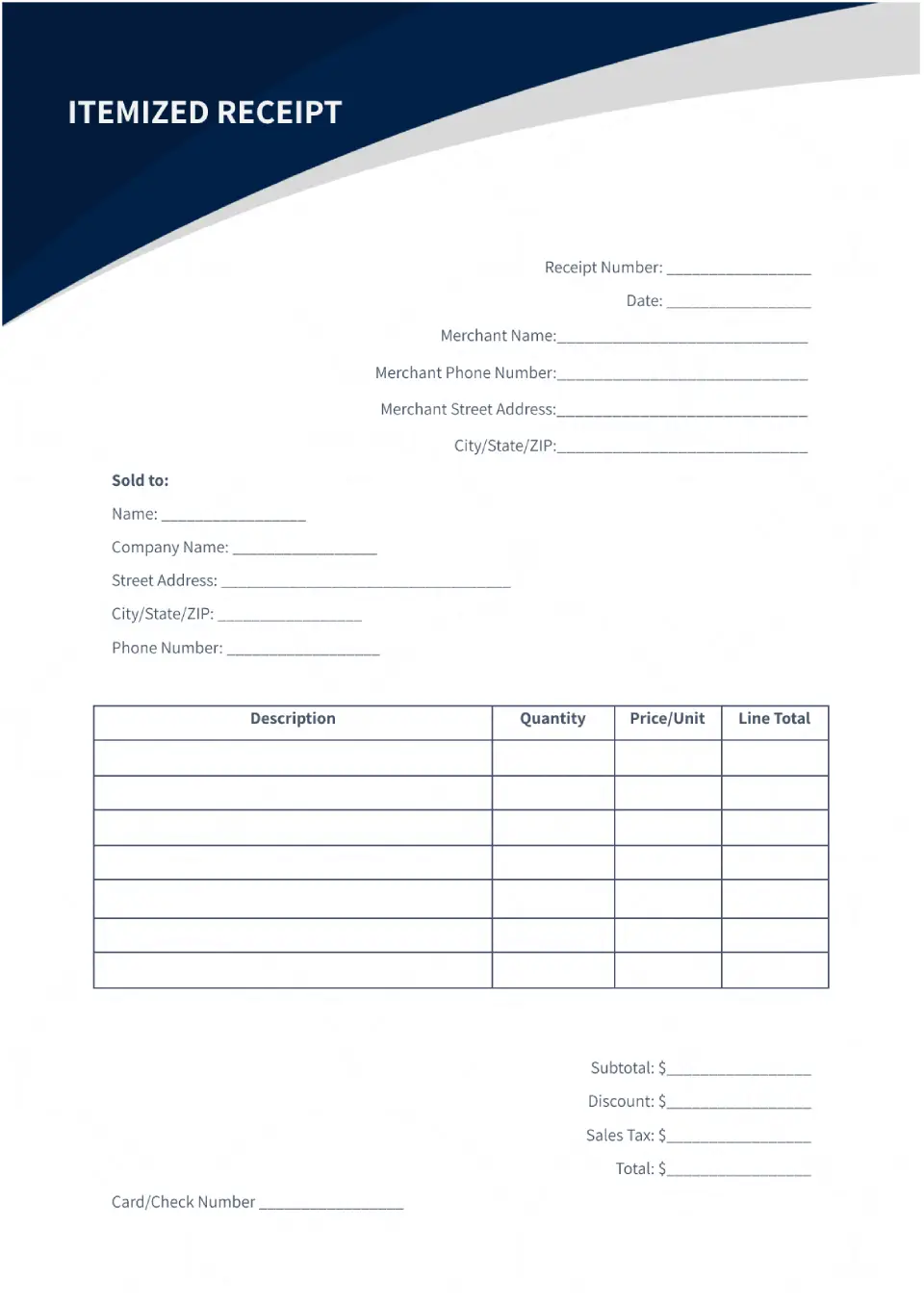 Sample Itemized Receipt Template Sample Itemized Receipt Template