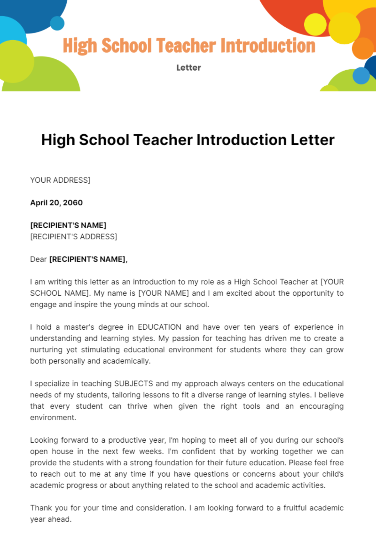 Sample Letter of Introduction for Teacher Sample Letter of Introduction for Teacher