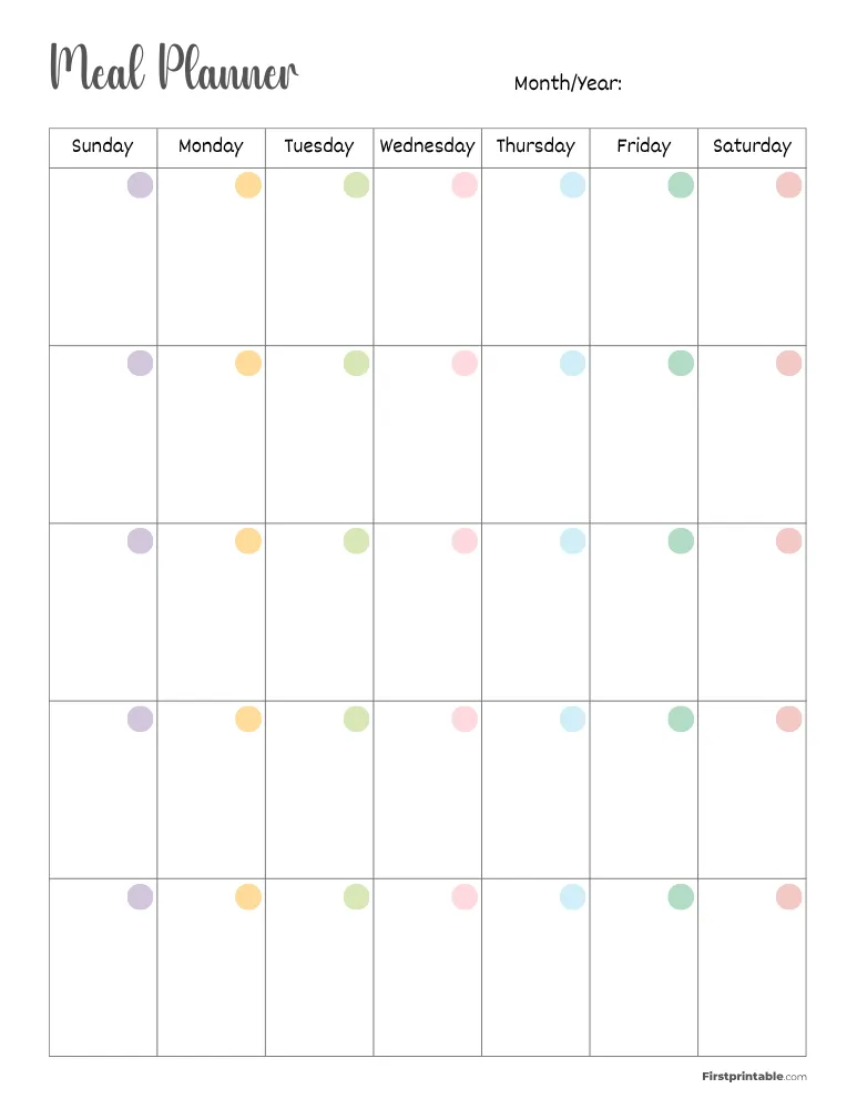 Sample Monthly Meal Planner Template Sample Monthly Meal Planner Template