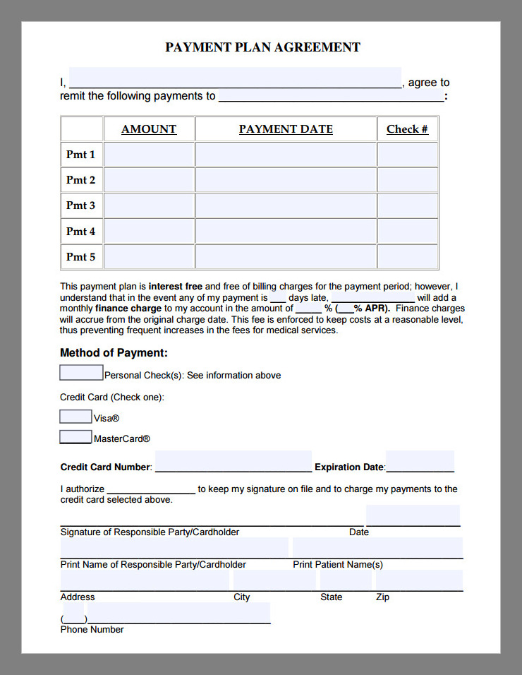 Sample Payment Plan Template Sample Payment Plan Template
