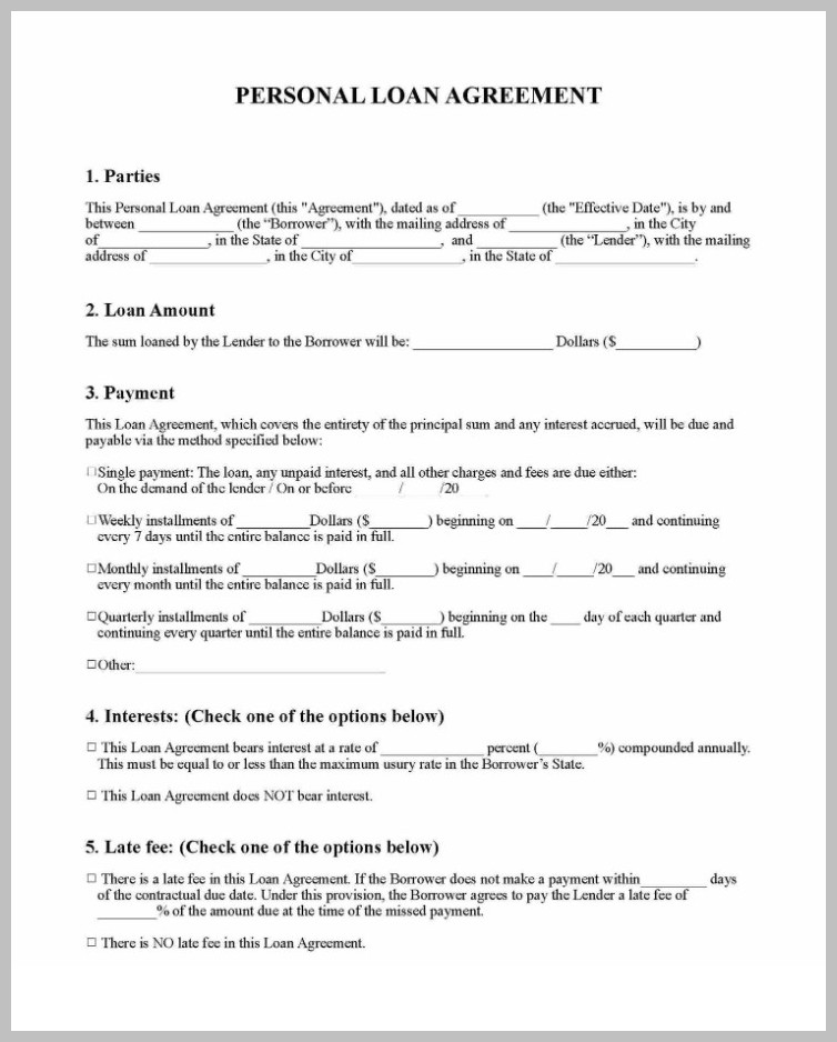Sample Personal Loan Agreement Template Sample Personal Loan Agreement Template