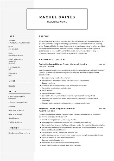 Sample Registered Nurse Resume Template Sample Registered Nurse Resume Template