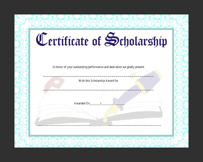 Sample Scholarship Certificate Template Sample Scholarship Certificate Template