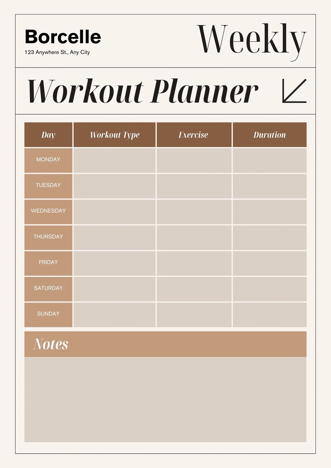 Sample of Fitness Planner Template Sample of Fitness Planner Template