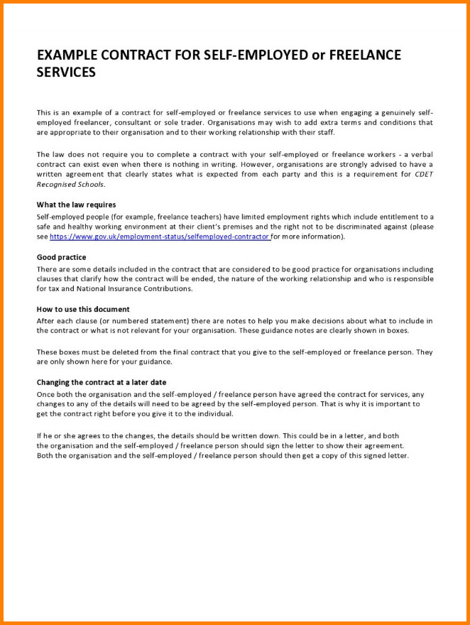 Sample of Freelance Contract Template Sample of Freelance Contract Template